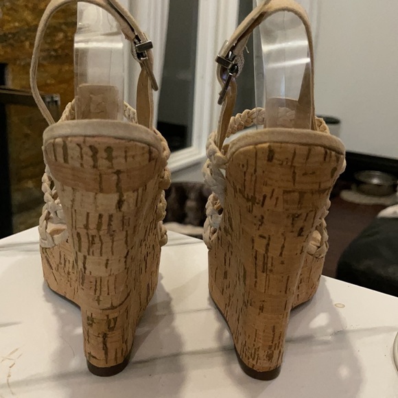 SCHUTZ Nanci nude strappy wedge cork heel SZ 7.5 - Picture 6 of 8